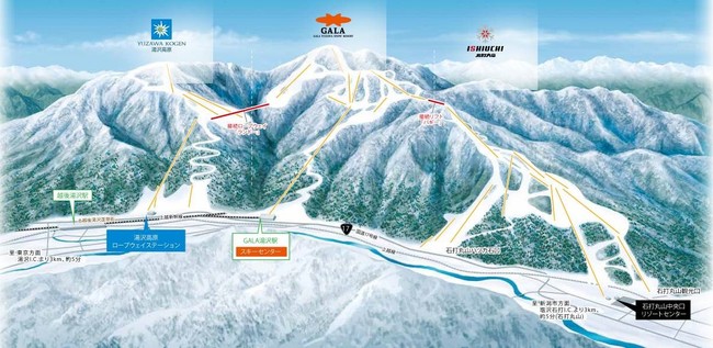 スキーシーズン到来！　石打丸山スキー場12/17(金)オープン2021/2022シーズン　注目のトピックスのサブ画像5_YUZAWA SNOW LINK 三山MAP