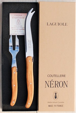 天然オリーブハンドルのチーズナイフとフォークのセット　ギフトにも最適なハイグレード紙製ＧＩＦＴ箱いりのサブ画像8