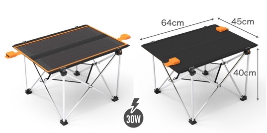 環境に優しい太陽光発電付き折り畳み式テーブル『ソーラーテーブル』が本日よりオンラインで発売開始のサブ画像4