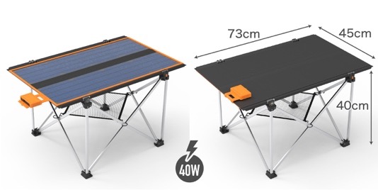 環境に優しい太陽光発電付き折り畳み式テーブル『ソーラーテーブル』が本日よりオンラインで発売開始のサブ画像5