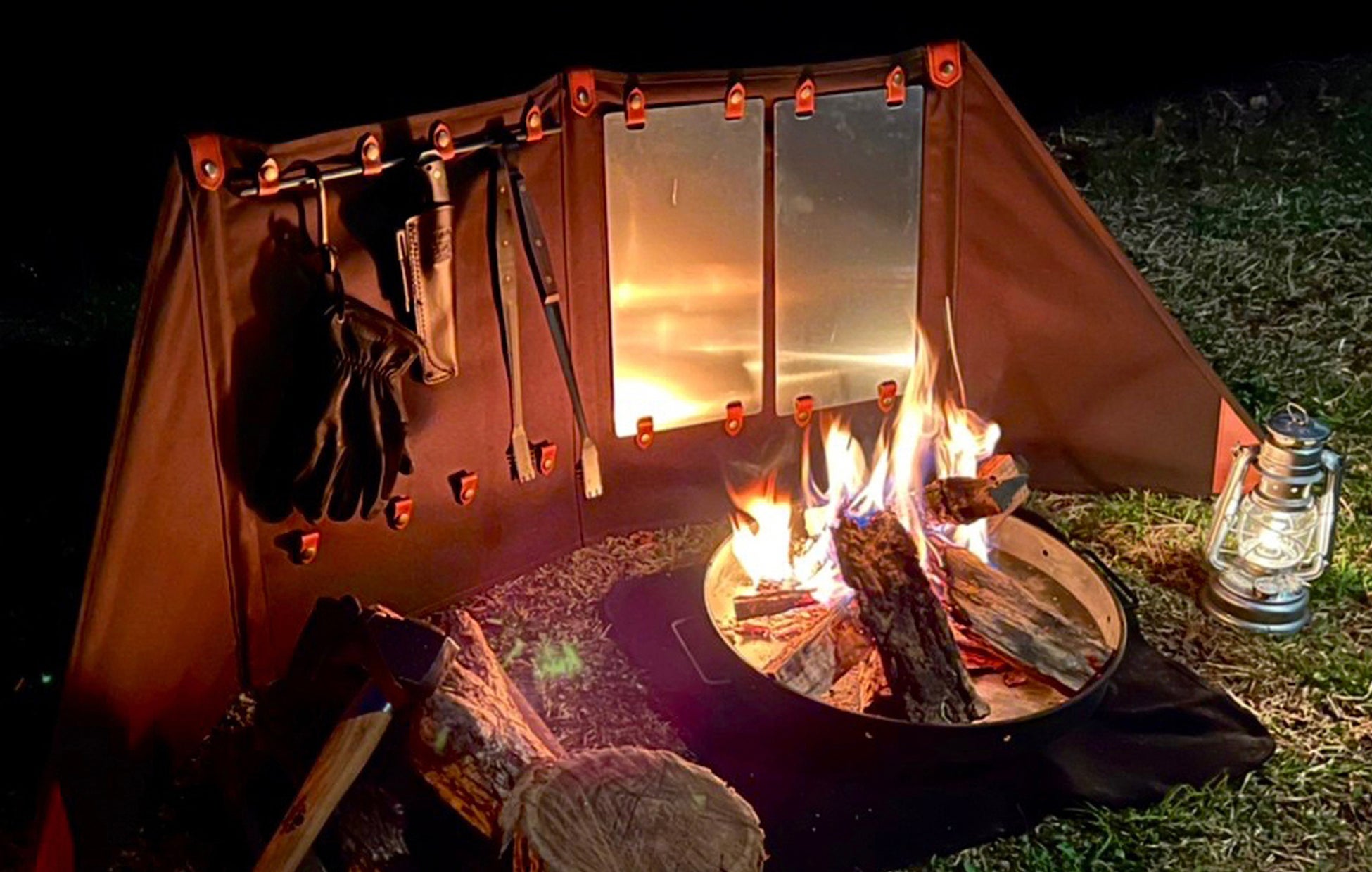 キャンプで極暖の秘密基地を！新構造の【脱着式反射板】を装着した焚き火陣幕『Radリフレクター』。Makuakeにて2022年6月3日より先行予約販売スタート！のサブ画像10_カラー：カーキ