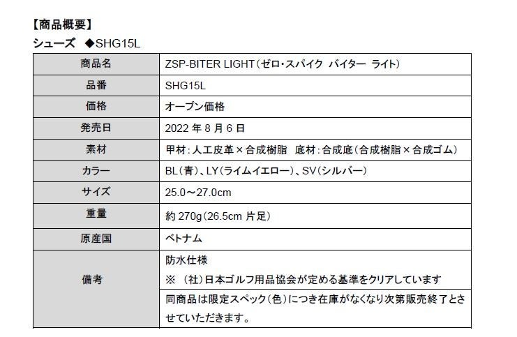 ゴルフシューズ「ZSP-BITER LIGHT」・ゴルフグローブ「ULTRA GRIP」限定カラー新発売のサブ画像6