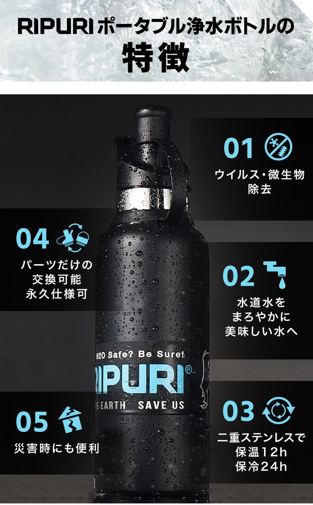 お客様の声で実現！1サイズアップした600mlボトルも日本に上陸！MakuakeでRIPURI（リプリ）ブラックボトル販売開始！のサブ画像3