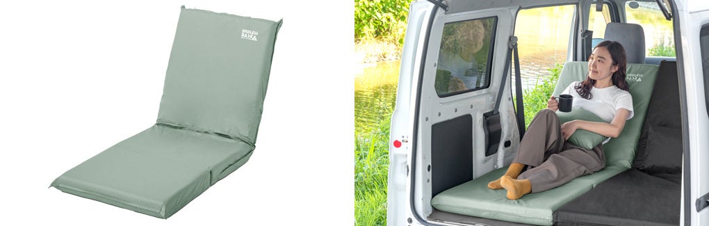 14段階リクライニング機能付きの3way車中泊マット発売！ベッド・カウチ・座椅子の3段活用で、テント泊にも使用可能。のサブ画像3