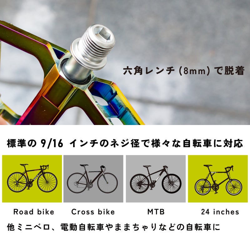 【新商品】【ワイド幅!! 薄型!! 軽量!!】自転車パーツブランド「GORIX」から、オイルスリックカラーのフラットペダル (GX-FX181)が新発売!!のサブ画像9