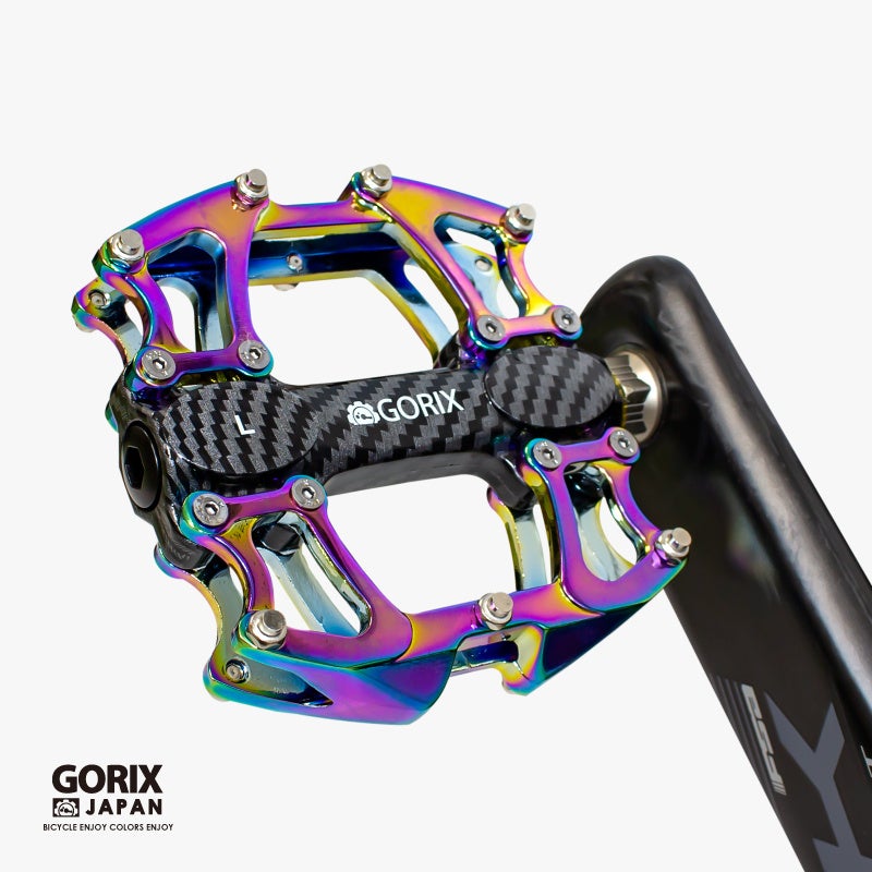 【新商品】【唯一無二の個性!!】自転車パーツブランド「GORIX」から、オイルスリックカラーのフラットペダル (GX-Fi777)が新発売!!のサブ画像2