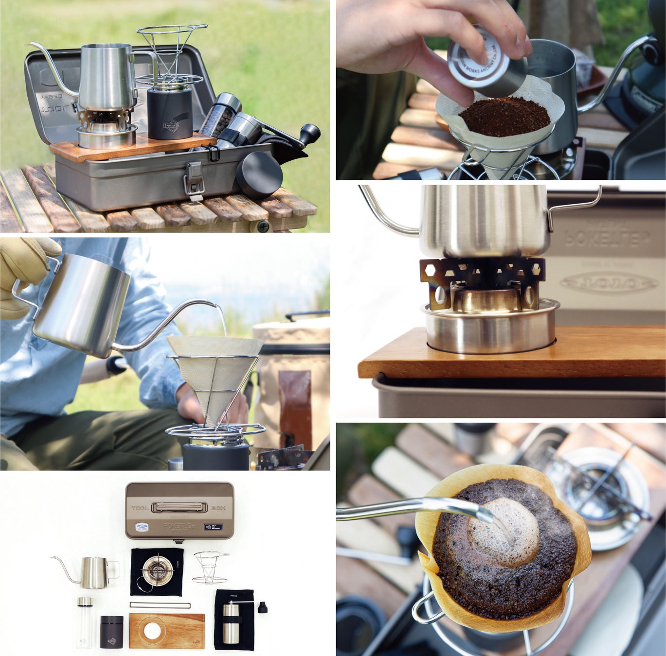 工具箱１つでお湯も沸かせる本格珈琲ドリップキット「POKETLE COFFEE KIT FLEEK」を9月1日発売のサブ画像1