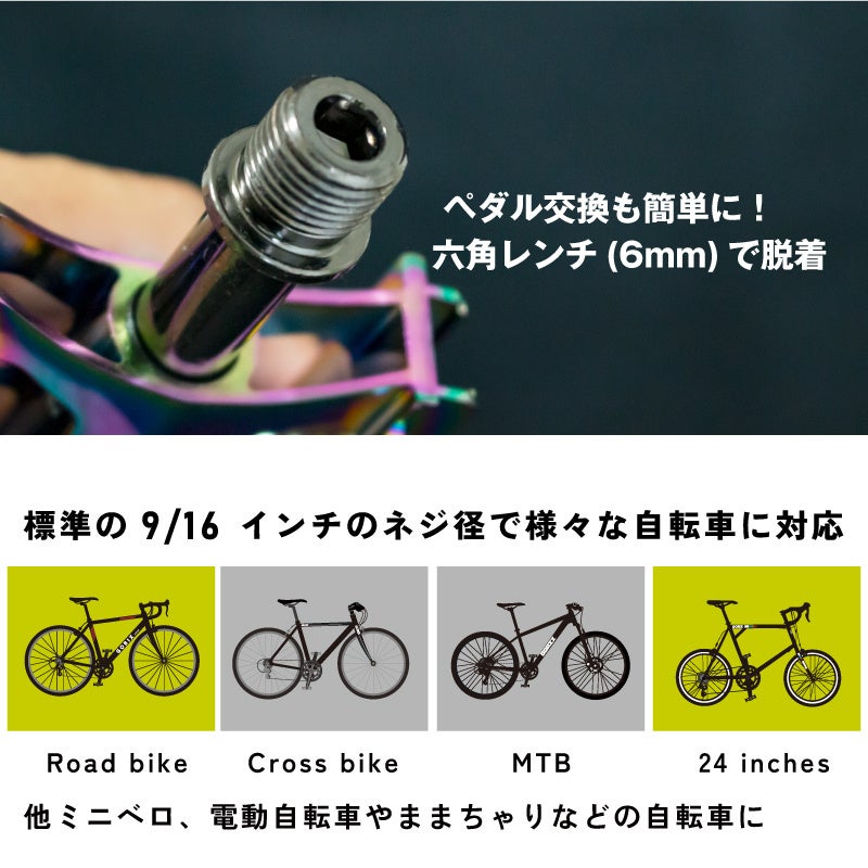 【新商品】【ペダルスタンド内蔵!!】自転車パーツブランド「GORIX」から、オイルスリックカラーのフラットペダル (GX-FYK26)が新発売!!のサブ画像9