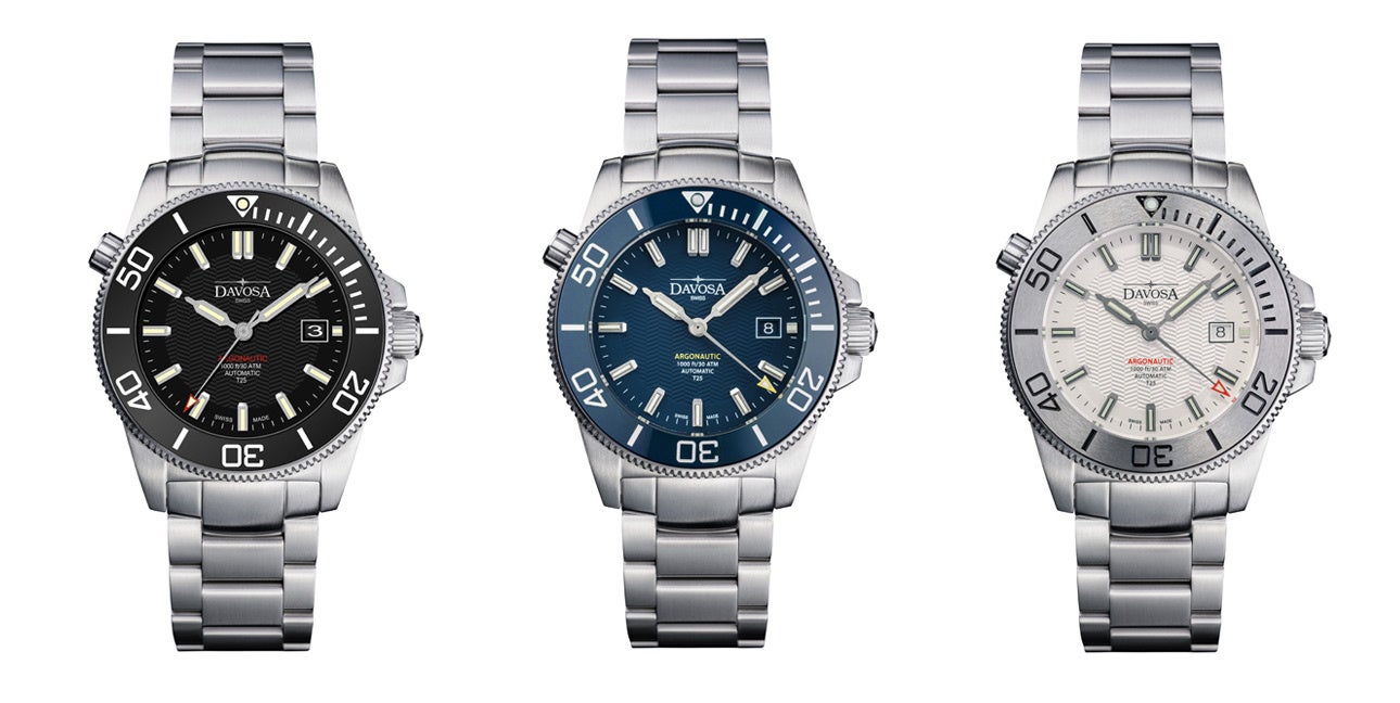スイス時計ブランド「DAVOSA（ダボサ）」より、進化を遂げたダイバーズウォッチ「アルゴノーティック ルミス」が再び登場のサブ画像2_（左から）ブラック、ブルー、ステンレス