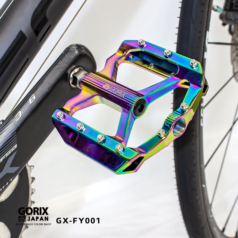 【新商品】【綺麗なオイルスリックカラー!!】自転車パーツブランド「GORIX」から、フラットペダル (GX-FY001)が新発売!!のサブ画像7