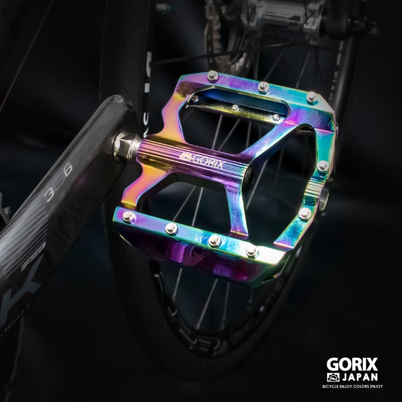【新商品】【綺麗なオイルスリックカラー!!】自転車パーツブランド「GORIX」から、フラットペダル (GX-FY001)が新発売!!のサブ画像9