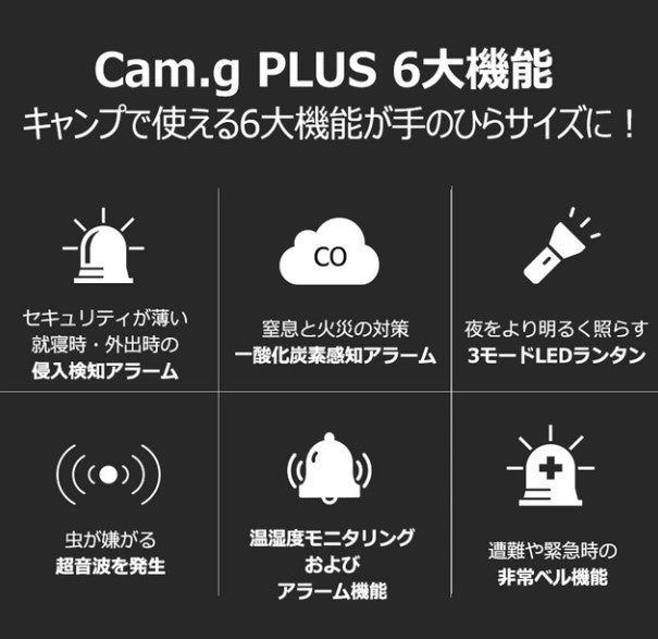 【キャンプの必需品】侵入検知・一酸化炭素警報機といえば『Cam.G』で決まり！のサブ画像2