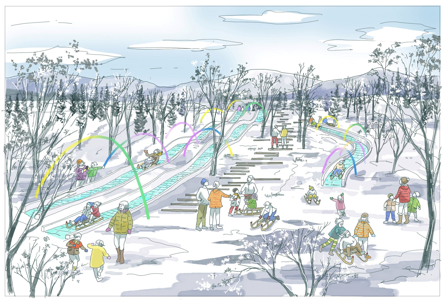 「白馬岩岳スノーフィールド」12 月16日より、2022-2023 冬季シーズン営業開始のサブ画像1_白馬の雪で作られた全長約35mの氷の滑り台「Yoo-Hoo! Ice Slider」（イメージ）