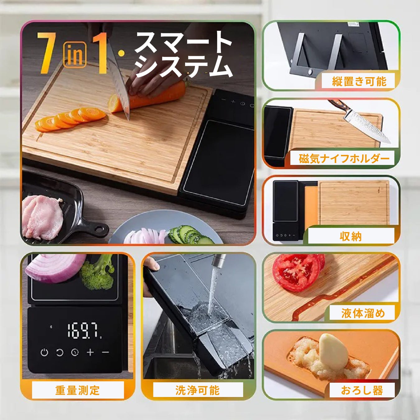 料理に必要なあらゆる機能を搭載！！これ一つでマルチに使えるスマートまな板「Ms.G Board」をガジェットストア「MODERN g」で販売開始のサブ画像2