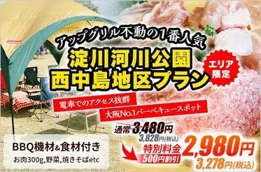 【BBQ再熱！！】大阪の老舗BBQ宅配アップグリルが西中島限定プラン提供開始！のサブ画像2