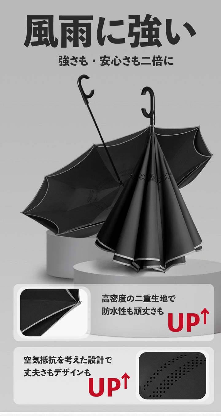 ドイツデザインの珍しい逆さ傘！サイズは脅威の130cm、二重構造で強風にも強い圧倒的な耐久力を持つ「GeeBrella Ultra」をガジェットストア「MODERN g」で販売開始のサブ画像6