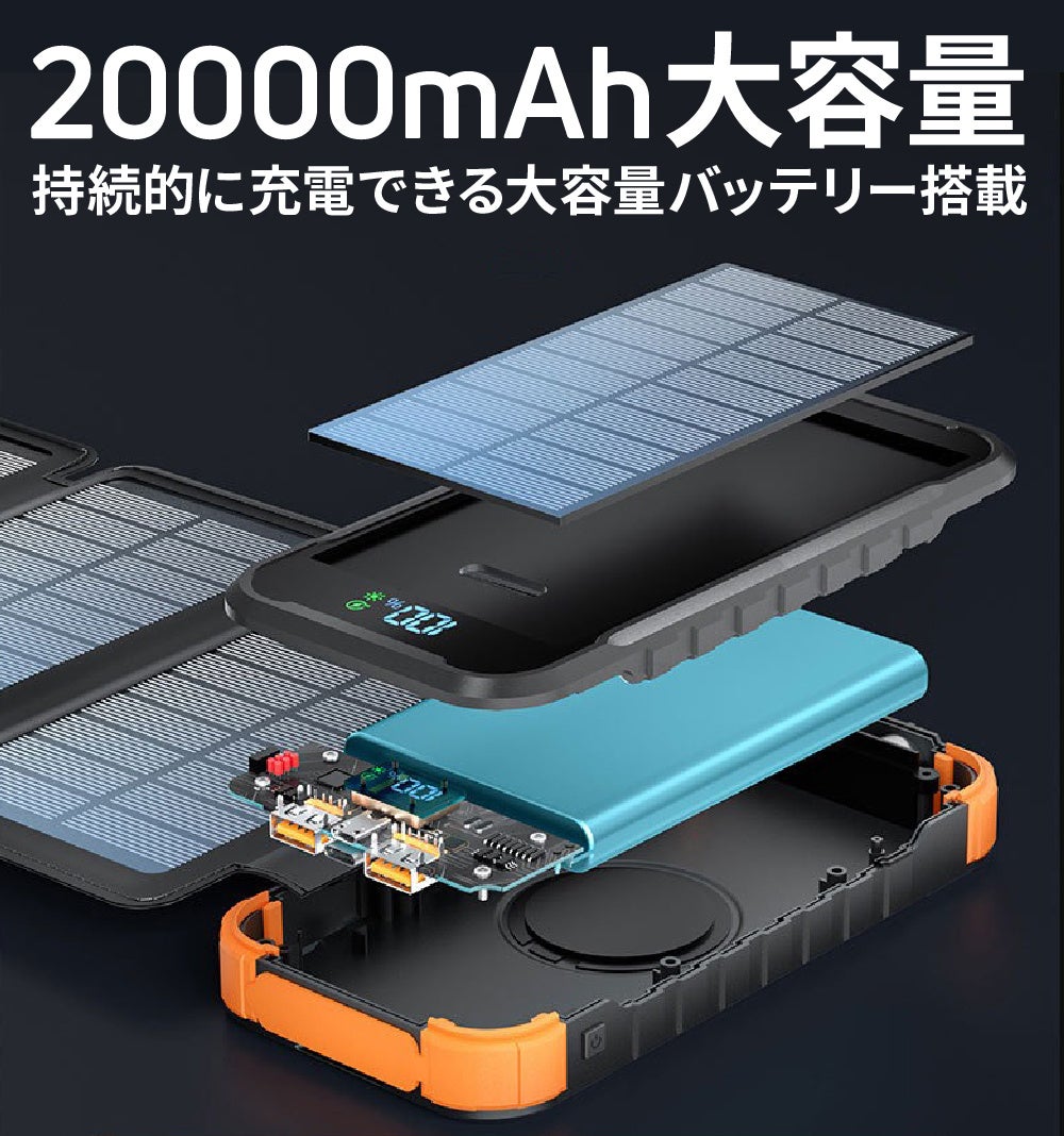 8Wソーラーパネル内蔵のコンパクトな大容量モバイルバッテリー「Gamp-Solar」をガジェットストア「MODERN g」で販売開始のサブ画像4