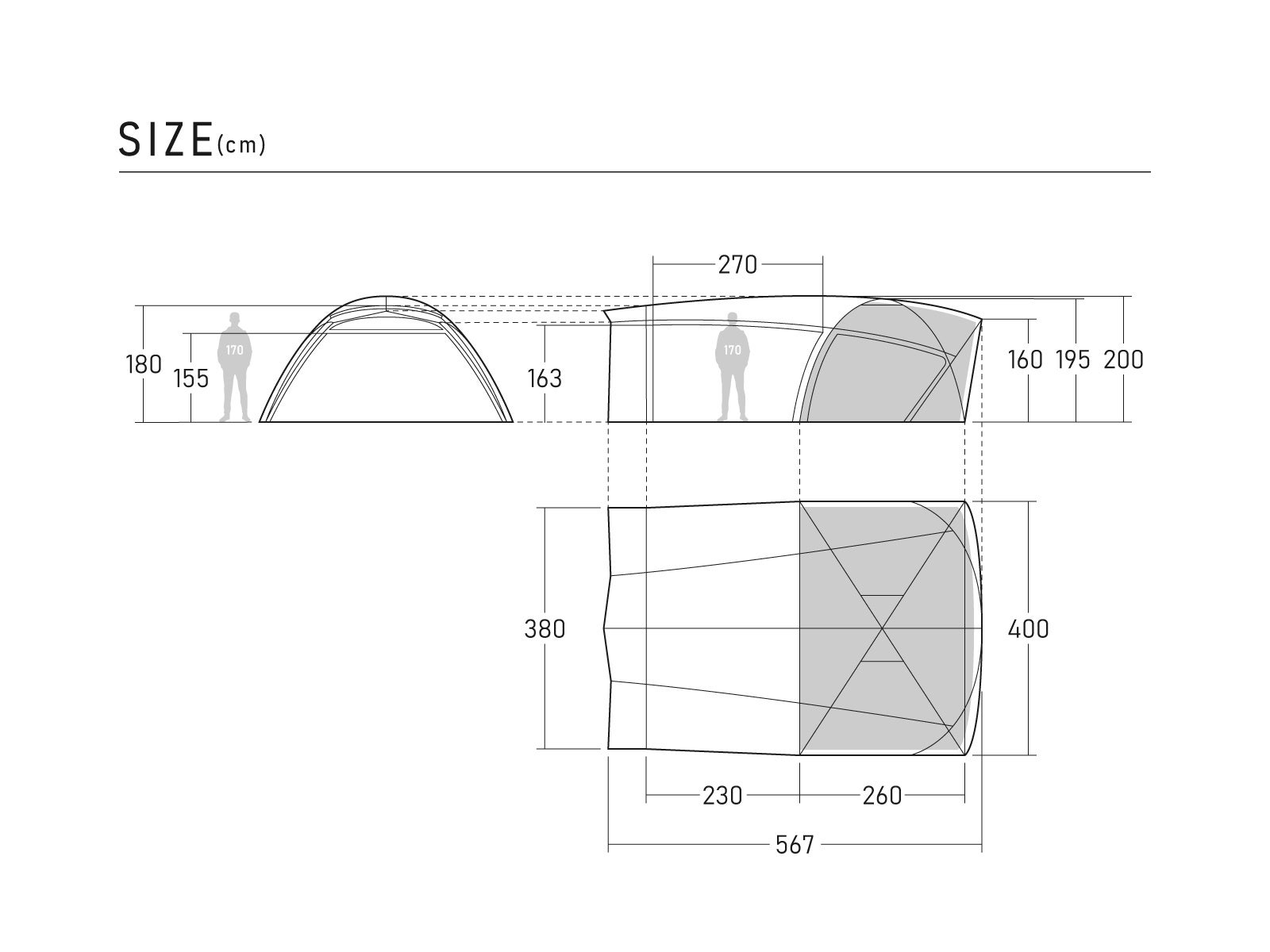 ドーム ✕ ツールームテントのメリットを融合『ドーム型ツールームテント』のサブ画像14