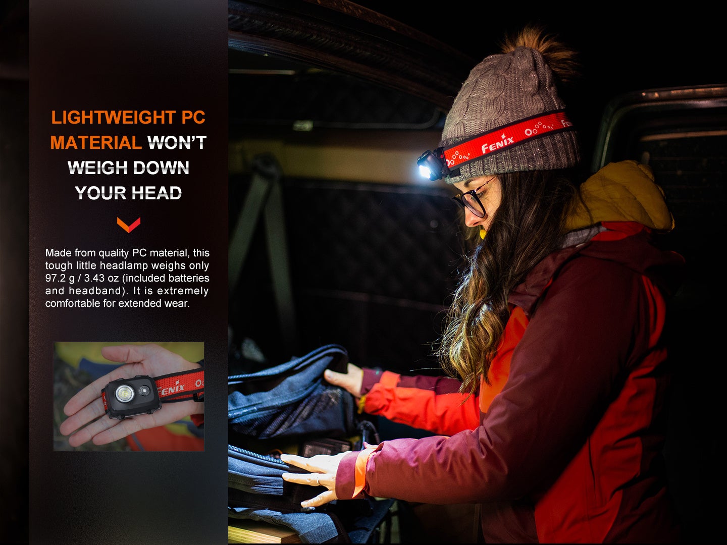 軽量アウトドアヘッドライトHL16がアウトドアやハイキング用品として大活躍！ライト製品専門ブランド 「Fenixlight」から8月に日本で販売開始のサブ画像2
