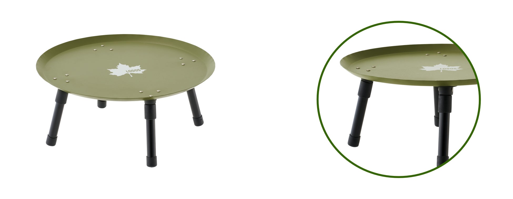 物が転がり落ちにくい！トレー型天板の円形ミニテーブル「LOGOS タフなちゃぶ台」新発売！のサブ画像3