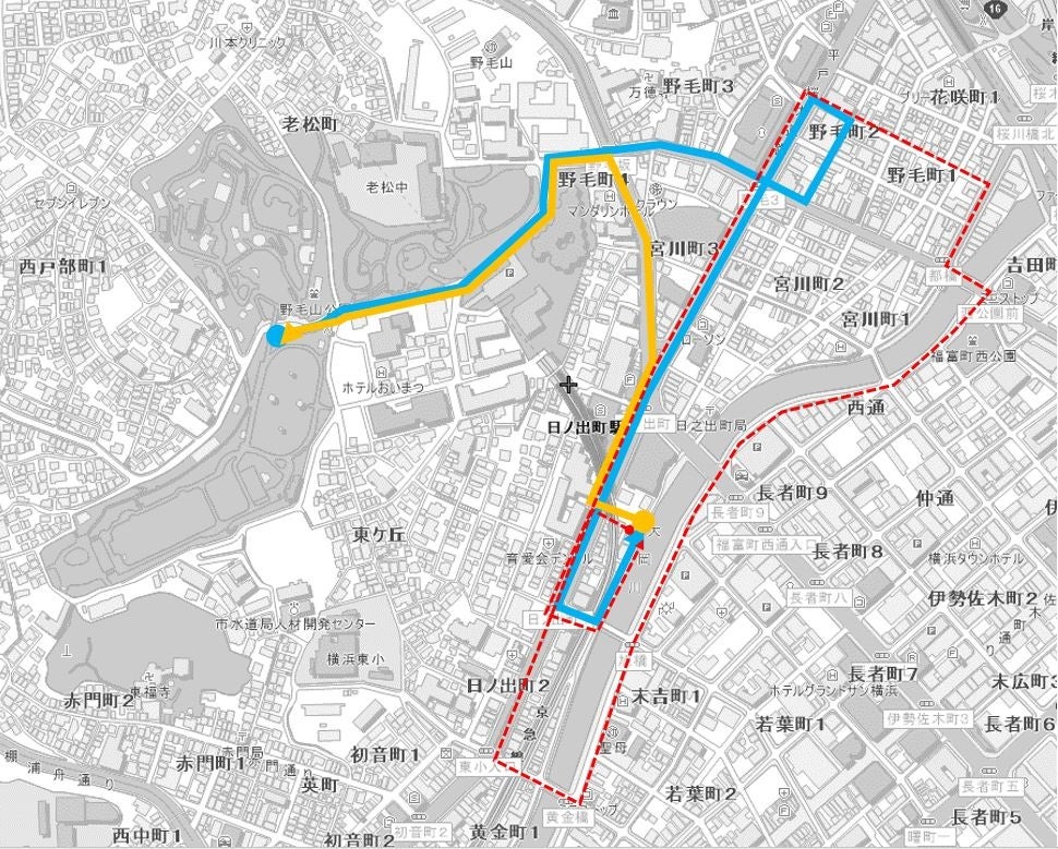 横浜の魅力を繋ぐクルーズ「よこはま運河チャレンジ2023」開催！【11月23日（木・祝）】のサブ画像12_グリーンスローモビリティのルートマップ