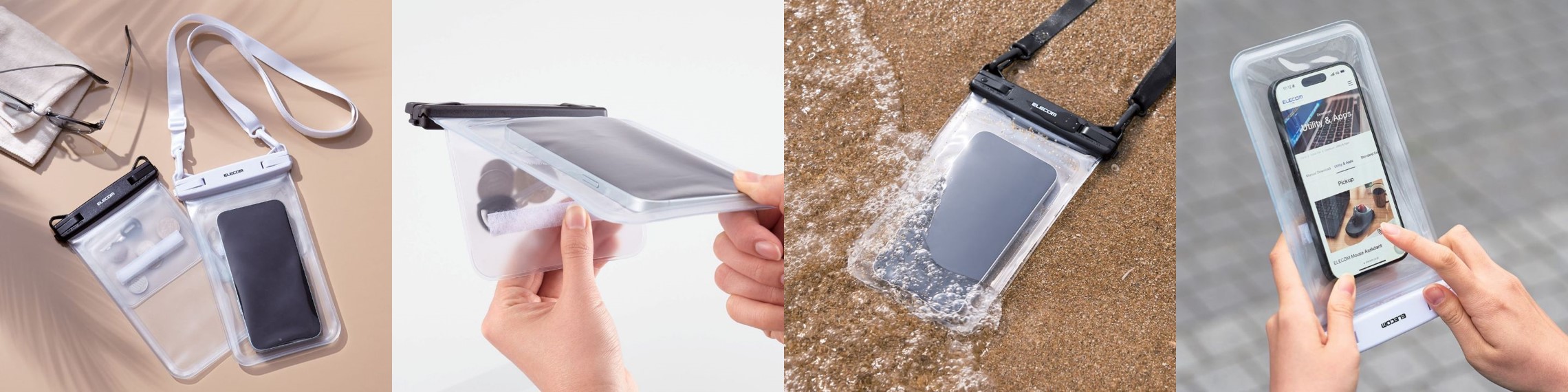 海水浴やプールでの防水対策に！スマートフォンをケースに入れたまま操作や撮影ができるIPX8防水ケース 6タイプを新発売のサブ画像2