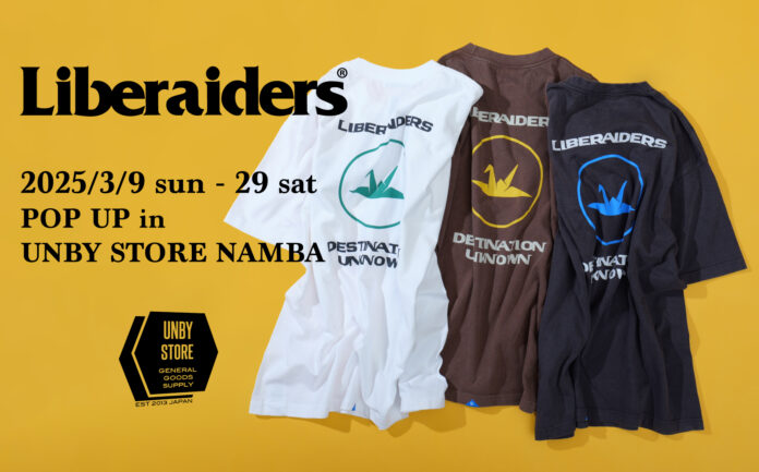 10周年を記念した「UNBY STORE × Liberaiders」別注Tシャツが3/9(日)に発売！同日から新店舗のなんばパークス店にてPOP UPも開催！のメイン画像