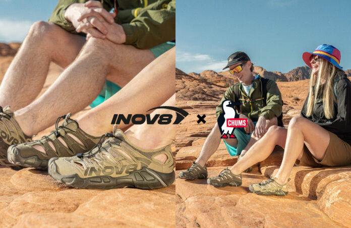 INOV8×CHUMS初のコラボレーション！左右非対称カラーが目を引く、あそびゴコロ溢れるアウトドアサンダル「RECOLITE 190 UNI」登場！のメイン画像