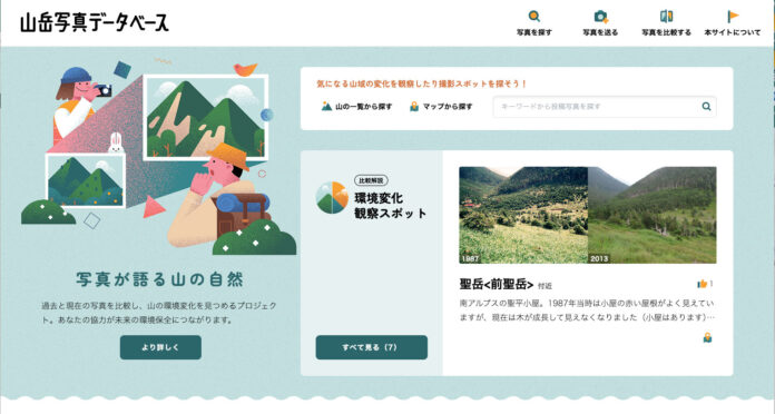 山の環境「見える化」サイト公開のメイン画像