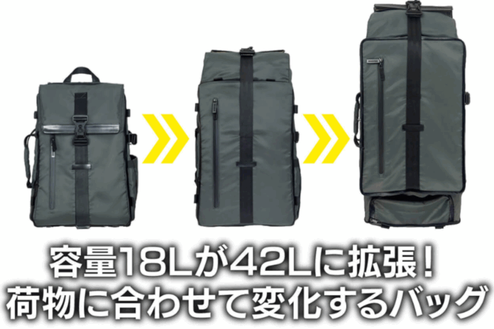 通勤・旅行・防災にも！“これ一つ”。18L→42Lに拡張するバックパック「FLEXY（フレキシー）」が描く“次世代の持ち運び”とは？6月17日よりMakuakeにて先行販売開始！のメイン画像