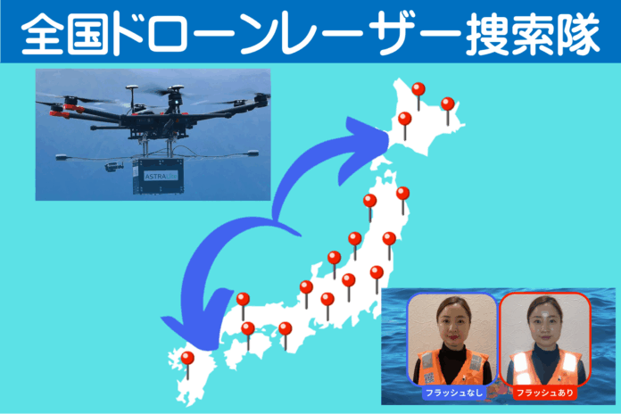 南海トラフ大地震や津波に備えて「再帰性反射QRコード」を装着、レーザー捜索で人命救助！のメイン画像